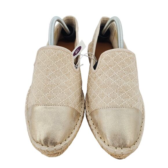 Universal Threads Womens Size 11 Carly Flat Slip-On Cream Woven Metallic New - Picture 1 of 8